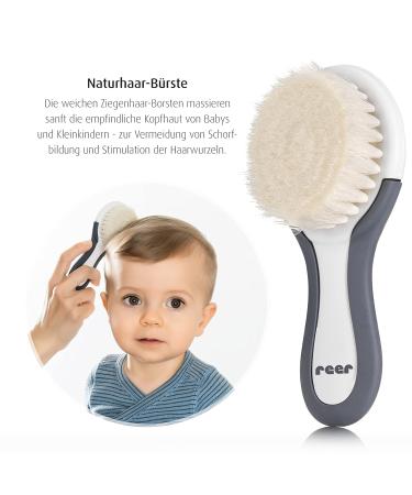 Reer BabyCare Hair Care Set - Goat Hair Brush & Scalp Comb (2pcs) | Gentle & Safe for Infants - 81070 - Buy Online on GoSupps.com