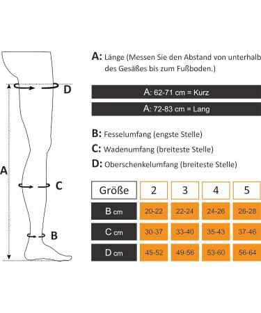 Pani Teresa Medica Compression Stockings for Men & Women - Class 2 Thrombosis Support - 23-32 mmHg 120 Den Black Size 4 - Ideal for Travel & Health - Buy Online on GoSupps.com