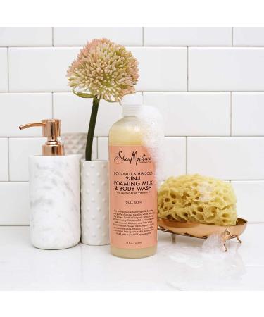 Shea Moisture Coconut & Hibiscus Foaming Milk & Body Wash - Nourishing 16 oz | International Shipping Available - Buy Online on GoSupps.com