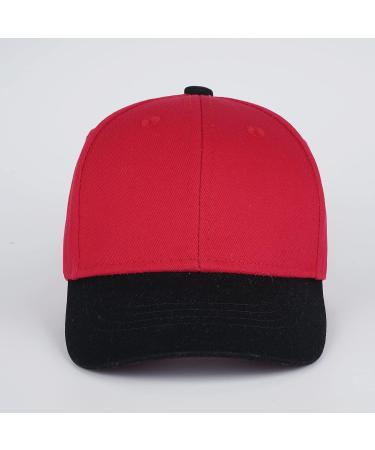 LANGZHEN 100% Cotton Kids Baseball Cap Hat | Adjustable Sun Hat for Girls Boys 2-4 Years | Black Red - Buy Online on GoSupps.com