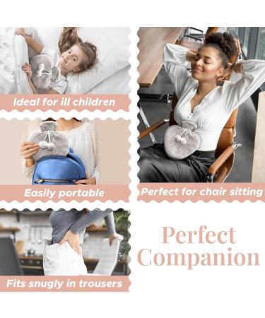 Empire 1L Grey Hot Water Bottle with Fluffy Cover - Ideal for Period Back & Neck Pain - UK Perfect for Women, Seniors & Children - Buy Online on GoSupps.com