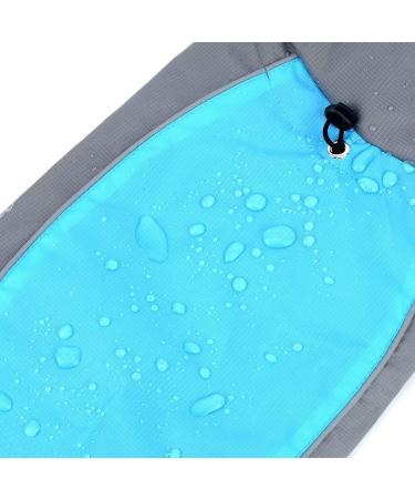 Ranphy Waterproof Dog Rain Coat for Medium & Large Dogs - Reflective Breathable Ultra-Light Jacket with Abdominal Protection - Perfect for Dachshund & Labrador - 7XL Blue/Gray - Buy Online on GoSupps.com