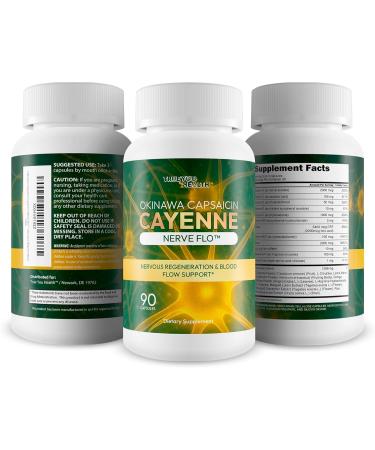 Okinawa Capsaicin Cayenne Nerve Flo - Our Best Neuropathy Memory & Pressure Supplement - Nervous System Support Cayenne Pepper Supplement - Okinawa Capsaicin For Neuropathy And Healthy Nerve Flow - Buy Online on GoSupps.com