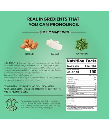 TRUBAR Vegan Protein Bar - It’s Mint to Be Chip | Gluten Free 12G Protein Dairy-Free & Plant-Based Snack | 12 CT - Healthy On-The-Go Treats - Buy Online on GoSupps.com