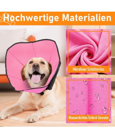 Roll Ruff Adjustable Dog Leak Protection Collar - Soft Breathable Pink & Rose Red Neck Band for Small Pets | Eco-Friendly & Comfortable - Buy Online on GoSupps.com