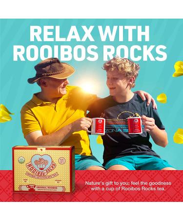 Rooibos Rocks Premium Organic Caffeine-Free Tea | 100 Tagless Teabags - Buy Online on GoSupps.com