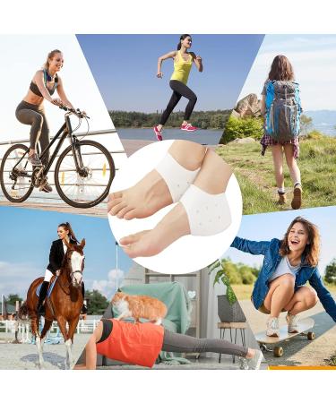 WishLotus Soft Silicone Gel Heel Protectors - 2 Pairs, Breathable & Stretchable with Small Holes for Blister Prevention & Pain Relief - 4Pc (White) - Buy Online on GoSupps.com
