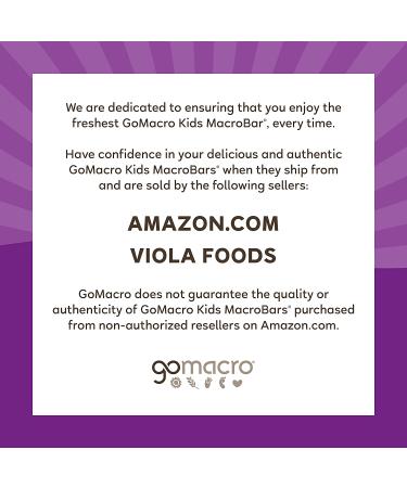 GoMacro Kids MacroBar Organic Vegan Snack Bars - Chocolate Chip Cookie Dough (7 Count, 0.90 oz) - Buy Online on GoSupps.com