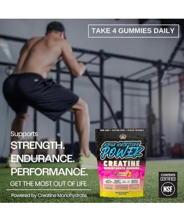 Creatine Monohydrate Gummies 5g Sugar Free Creatine Gummy for Workout for Men & Women Lean Muscle Support Strength Cognitive Health Gluten Free Non GMO NSF Certified Raspberry Lemonade 120 pc Sour Raspberry Lemonad  - Buy Online on GoSupps.com