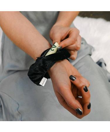 Smunchys Velvet Hair Tie Scrunchies with Hidden Pocket | Zipper Storage for Keys, Money, AirPods | Soft Elastic Bands for Women & Girls - Perfect for Styling All Hair Types - Buy Online on GoSupps.com