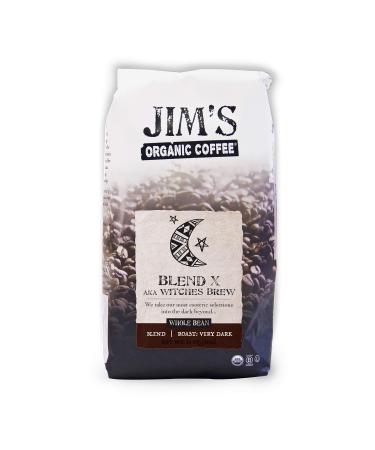 Jim’s Organic Coffee – Blend X AKA Witches Brew – Whole Bean, Very Dark Roast, Bold, 11 oz Bag
