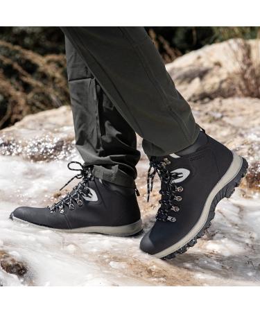 Men's Non-Slip Water Resistant Mid Top Hiking Boots - Lightweight & Durable Black Outdoor Shoes - Buy Online on GoSupps.com