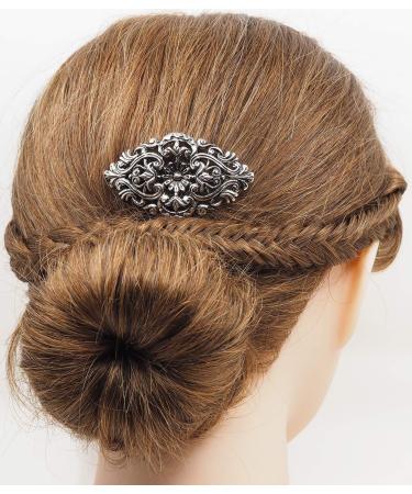 Rivelle Damen Trachten Haarspange alt-silber 5 8 cm | Vintage Haarschmuck f r Hochzeit | Metall Silber - Internationaler Versand - Buy Online on GoSupps.com