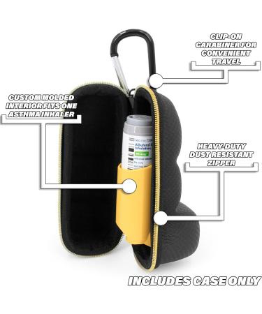 Asthma Inhaler Case with Lanyard and Keychain Clip | Fits Standard Rescue and New Albuterol Inhaler devices up to 4 Inches | Durable, Portable Design | Asthma Case Only - Buy Online on GoSupps.com