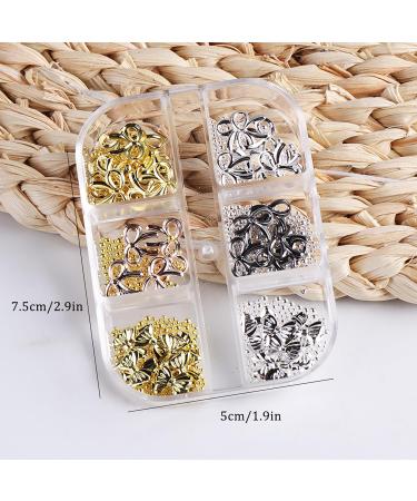 3D Bow Charms for Nails | Gold & Silver Nail Art Accessories | DIY Nail Decoration Supplies | Cute Metal Alloy Bowknot Rhinestones - Buy Online on GoSupps.com