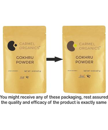 CARMEL ORGANICS Natural Gokhru Fruit Powder 8oz | Tribulus Terrestris, Non GMO, No Preservatives - Buy Online on GoSupps.com