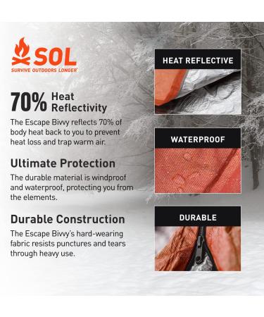 SOL 70% Reflective Escape Bivvy - Orange | Outdoor Survival Gear - Buy Online on GoSupps.com