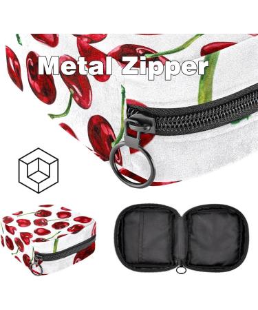 Portable Women's Binding-Up Bags | Menstrual Cup & Pad Bags for Teenage Girls | Multicolored Red Cherry Design - Buy Online on GoSupps.com