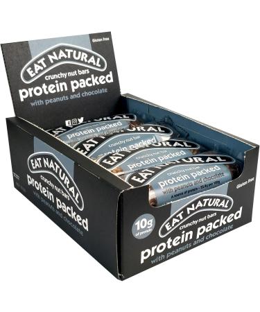 Eat Natural 12 Pack Crunchy Nut Bars with Peanuts and Chocolate 45g - Buy Online on GoSupps.com