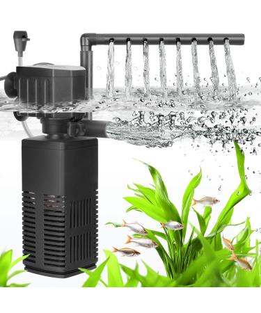 AQQA aquarium filter 4 EN 1 Strong current aquarium filter pump 450l/h adjustable aquarium internal filter for tank up to 120l (12W) - Buy Online on GoSupps.com