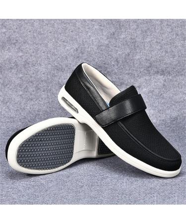 Men's Adjustable Diabetic Shoes - Air Cushion Arch Support Sneakers for Swollen Feet & Arthritis - Lightweight Walking Comfort for Elderly (Black - Buy Online on GoSupps.com