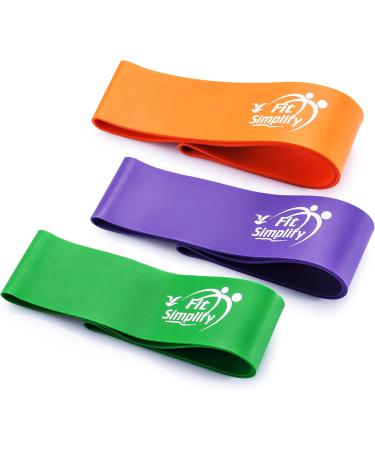 Fit Simplify Pro Series Resistance Loop Exercise Bands - Set of 3 for Full-Body Workouts | International Shipping Available - Buy Online on GoSupps.com
