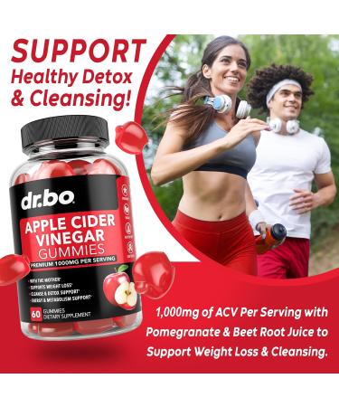ACV Apple Cider Vinegar Gummies - 1000MG Natural Weight Loss & Detox Support | Gut Health Supplements with The Mother - Buy Online on GoSupps.com
