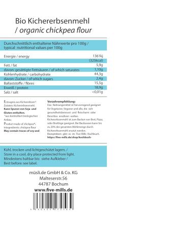 Organic Chickpea Flour 500g | 100% Vegan Wheat Alternative | Ideal for Slow Carb Diet & Delicious Baked Goods - Buy Online on GoSupps.com