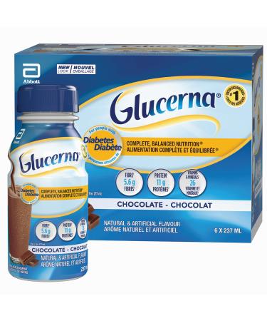 Glucerna Nutritional Drink Meal Replacement Shakes Complete Balanced Nutrition For People With Diabetes Chocolate 6 x 237-mL Bottles Chocolate 237 ml (Pack of 6)