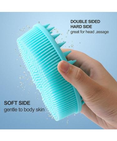Silicone Body Scrubber & Bath Brush - Upgrade 2-in-1 Shower Tool for Gentle Massage and Cleansing - Buy Online on GoSupps.com