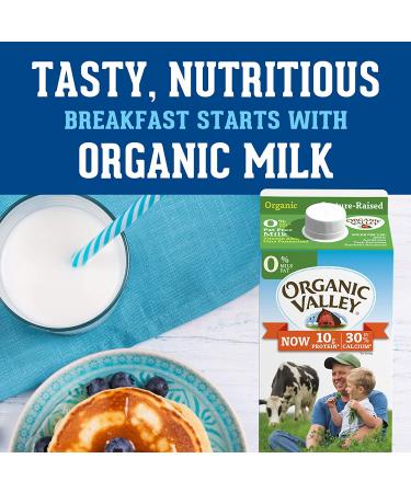 Organic Valley Fat Free Milk - Ultra Pasteurized, Organic & Dairy-Friendly - Buy Online on GoSupps.com