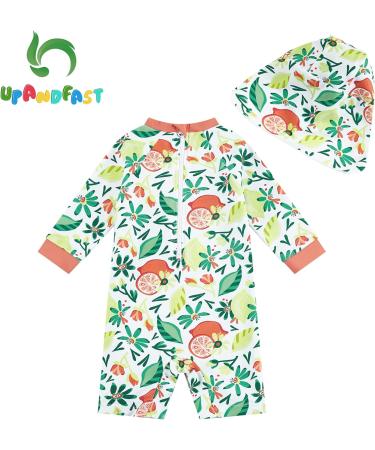 UPF 50+ Lemon Baby Girls Swimsuit with Snap Bottom | UPF 50+ Sun Protection | 3-6 Months - Buy Online on GoSupps.com