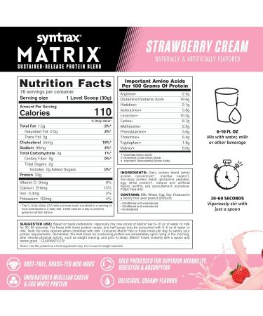 Syntrax Nutrition Matrix Protein Powder - Strawberry Cream - 5lb - Buy Online on GoSupps.com