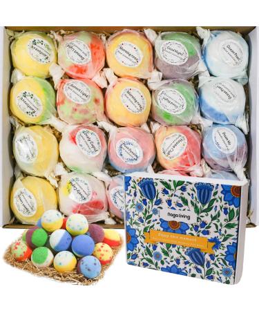 Nagaliving Bath Bombs Gift Set, 20 Wonderful Fizz Effect Handmade Bath Bombs for Valentines Day, Christmas, Mothers Day, Fathers Day, Childrens Day, Birthday, Thanksgiving Day& Any Anniversaries