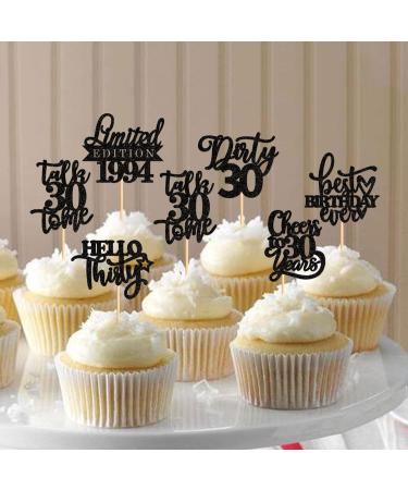 Ercadio 24 Pack Limited Edition 1994 Cupcake Toppers Talk 30 to Me Cupcake Picks Happy 30th Cheer to 30 Cupcake Toppers for 30th Birthday Wedding Anniversary Party Cake Decor Supplies - Buy Online on GoSupps.com