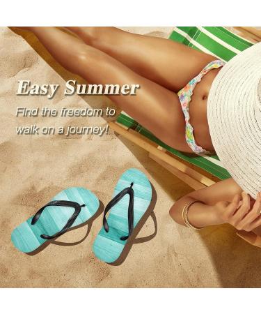 Mnsruu Wooden Flip Flops - Turquoise Green | Luxury Travel & Spa Footwear for Men & Women - XS Size - Buy Online on GoSupps.com