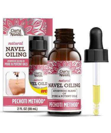 GuruNanda Navel Oiling Ayurvedic Belly Button Oil with Castor Neem & Vitamin E | Supports Digestion Detox Hydration & Stress Relief | 100% Natural & Pure | 2 fl oz