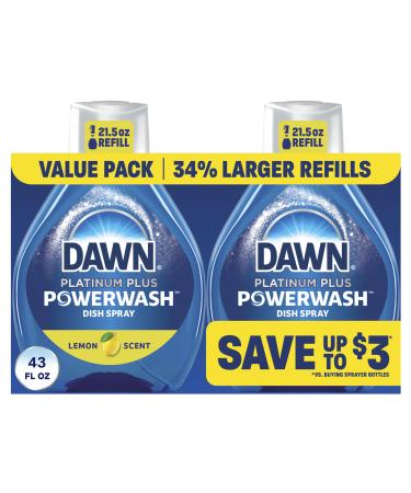 Dawn Powerwash Lemon Dish Spray Liquid Dish Soap 2 Refills 43 Fl Oz