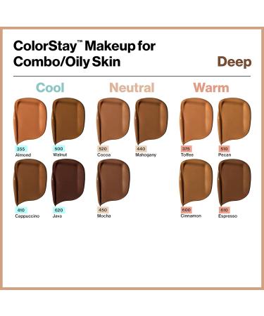 Revlon Colorstay Liquid Foundation Makeup for Combination/Oily Skin SPF 15 Longwear Medium & Full Coverage with Matte Finish Deep Honey (395) 30ml - Buy Online on GoSupps.com