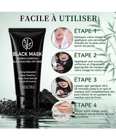 Peel-off Masque Facial au Charbon masque point noir visage masque anti point noir noirs et acn masque peel off visage convient aux hommes aux femmes et tous les types de peau. - Buy Online on GoSupps.com