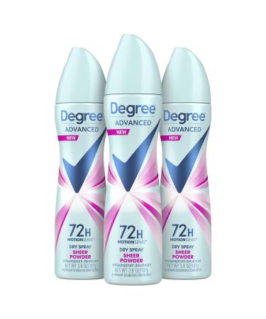 Degree Advanced Antiperspirant Deodorant Dry Spray 72-Hour Sweat and Odor Protection Sheer Powder Deodorant Spray For Women With MotionSense Technology 3.8 oz Pack of 3 Floral 3.80 Ounce (Pack of 1) - Buy Online on GoSupps.com