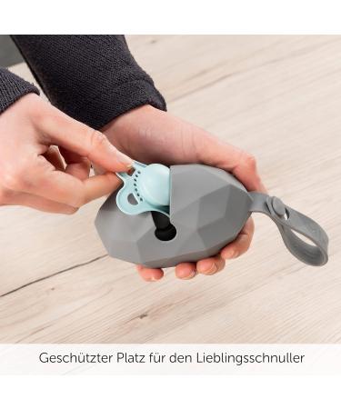 Miamia Silicone Pacifier Box Set - 2 Portable Bags for Strollers BPA-Free Storage Fits All Pacifier Models - Gray - Buy Online on GoSupps.com