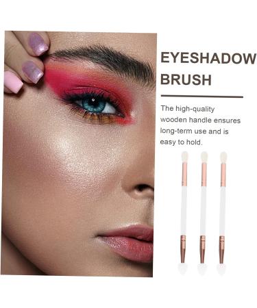 VINTORKY 3pcs Eye Shadow Brush Eyeshadow Eyebrow Brush Dual-headed Eyeshadow Brush Portable Eye Wooden Handle - Buy Online on GoSupps.com