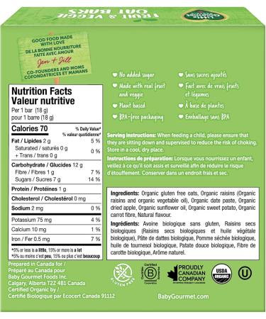 Little Gourmet Organic Fruit & Veggie Oat Bars Apple Sweet Potato - Buy Online on GoSupps.com
