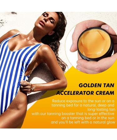 100g*2 Tanning Accelerator Cream Long-Lasting Rapid Tanning Cream Sunbed Tanning Accelerator Cream Sunbed Cream Effective in Sunbeds & Outdoor Sun Achieve a Natural Tan with Natural Ingredient - Buy Online on GoSupps.com