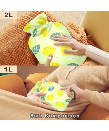 Naanle 1L Yellow Juicy Lemon Hot Water Bottle | Transparent Pain Relief & Warm Hand/Foot Therapy | Ideal for Bed & Cold Therapy - Buy Online on GoSupps.com