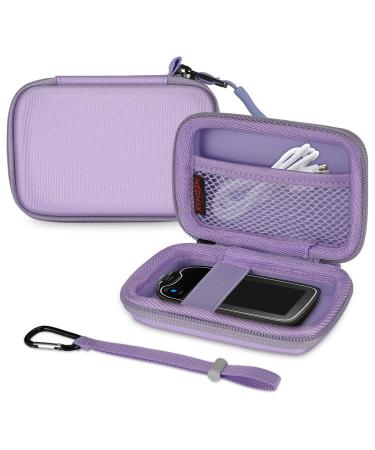 Medmax pocket for freestyle libre 3 / libre 2 / libre reader hard -shelled protective cover for blood sugar measuring device light shockproof storage bag with clip and handle for diabetic (e.g. lilac)
