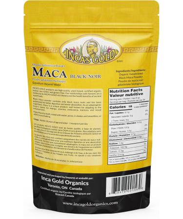 Inca's Gold Organic Black Maca Gelatinized Root Powder for Men - 170g | Boost Energy & Stamina | International Shipping Available - Buy Online on GoSupps.com