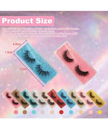 Yawamica False Eyelashes 20 Pairs - Natural 3D Fluffy Lashes Pack | 20MM Dramatic Thick Long Faux Mink Eyelashes Bulk | Wispy Strip Fake Eyelashes Wholesale - 10 Styles - Buy Online on GoSupps.com