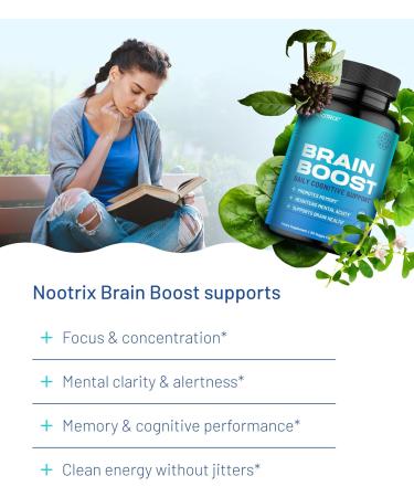 Nootrix Brain Boost Nootropic Supplement | Supports Memory Mental Focus Cognitive Health & Energy | Promotes Healthy Mood & Brain Function | Ginkgo Biloba & DMAE | 120 Capsules 2 Pack - Buy Online on GoSupps.com